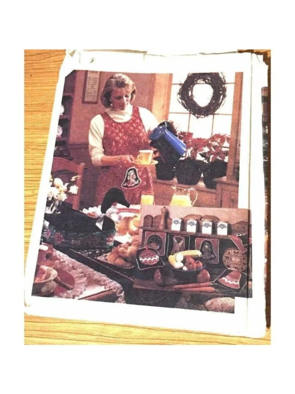 VTG Sew Pattern McCalls 3882 Country Christmas Kitchen Apron Placemat Runner U/C